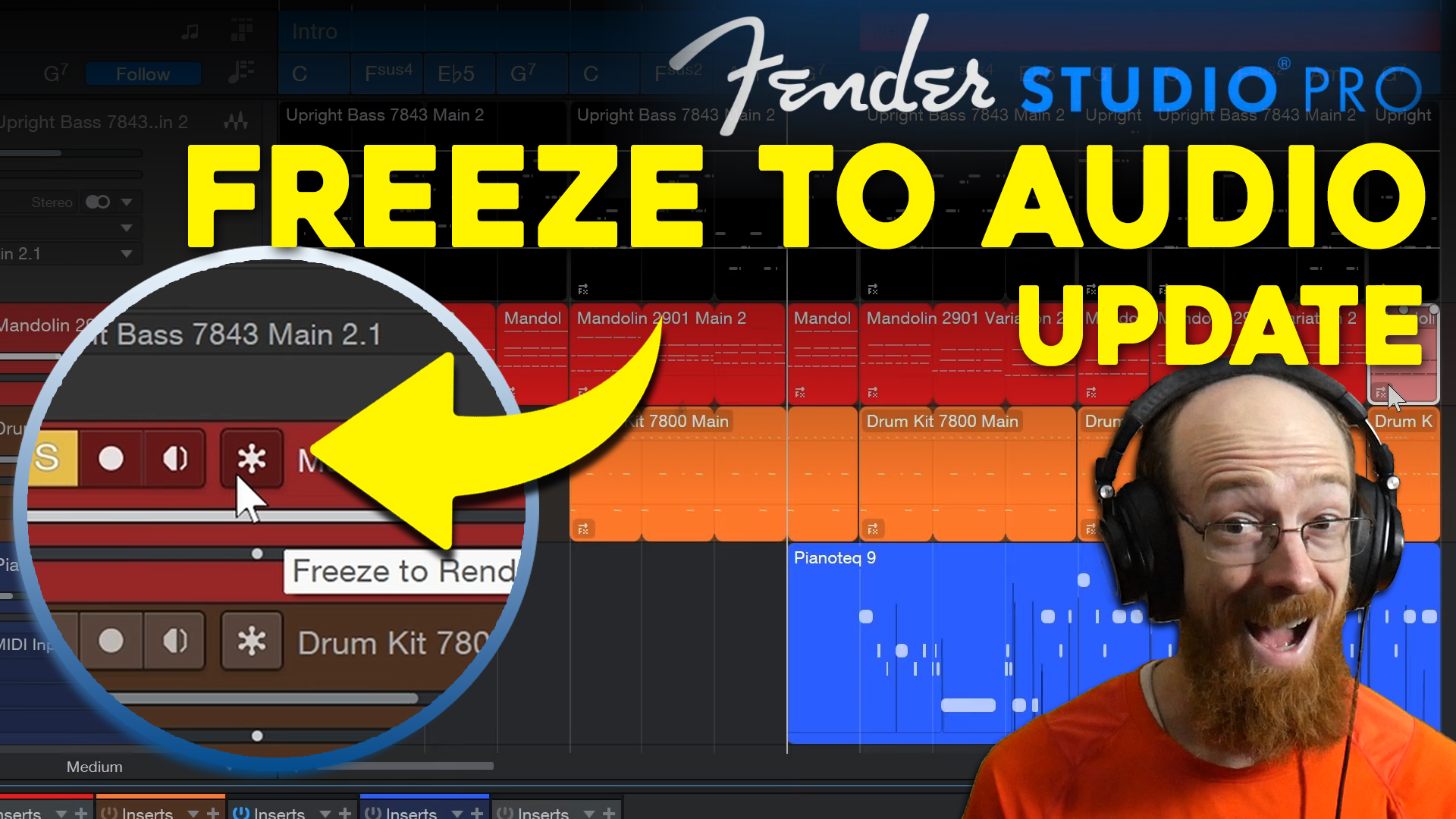 How to Freeze to Audio Track in Fender Studio Pro Update